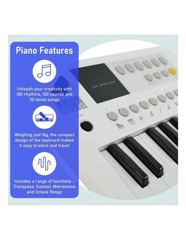 Mini Keyboard 37 Key Keyboard in White image 3