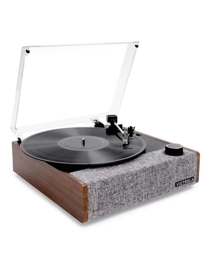 Eastwood II Turntable - Walnut   Bundled Crosley Record Storage Display Stand image 2