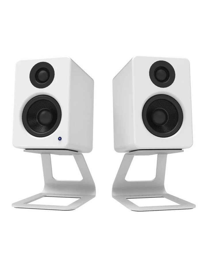 Elevated Desktop Speaker Stands For Small SE2W Speakers Pairs in White image 3