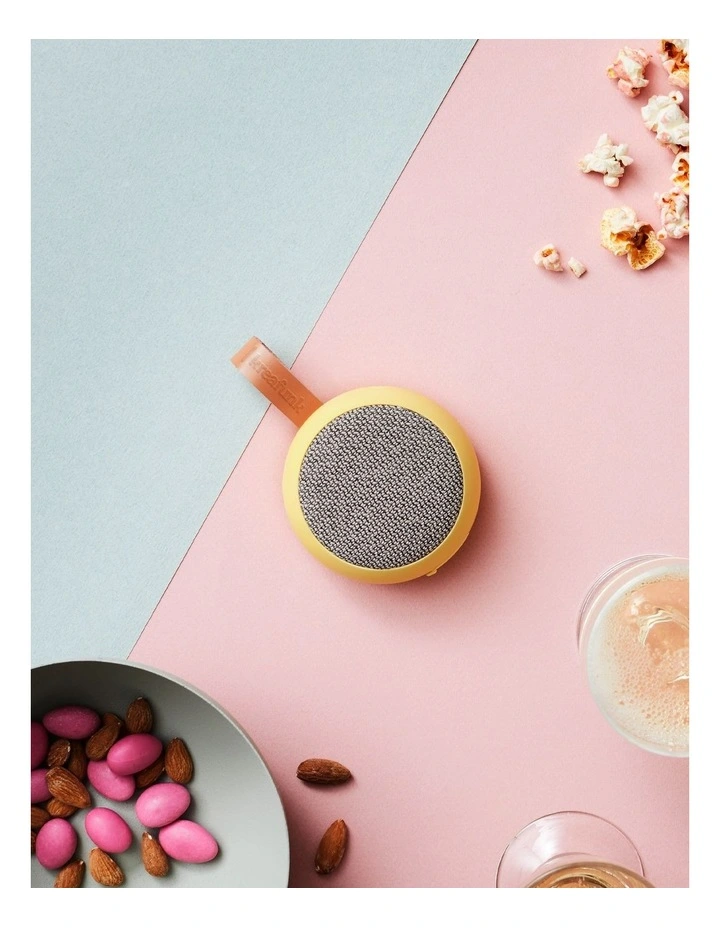 Ago 2 Fabric Bluetooth Speaker in Soft Yellow image 3