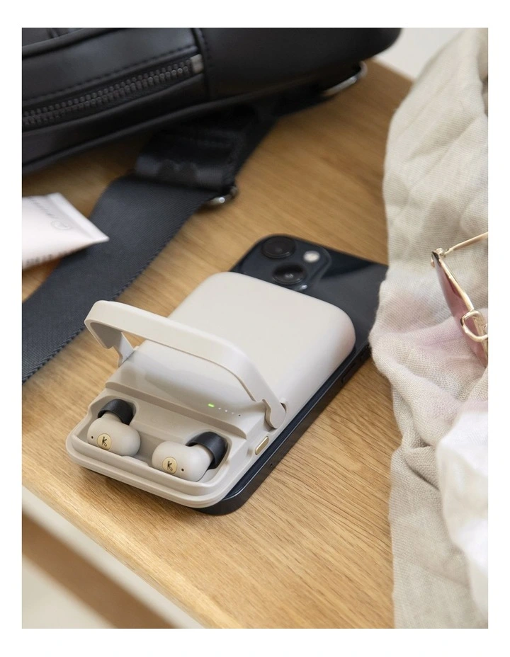 Tocharge Go Powerbank And Earbuds in Sand image 4