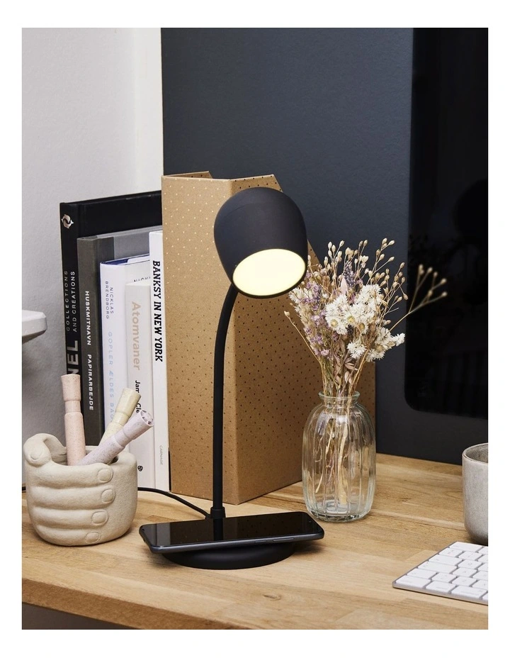 Ellie Lamp W/ Qi Charger And Bluetooth Speaker in Black image 3