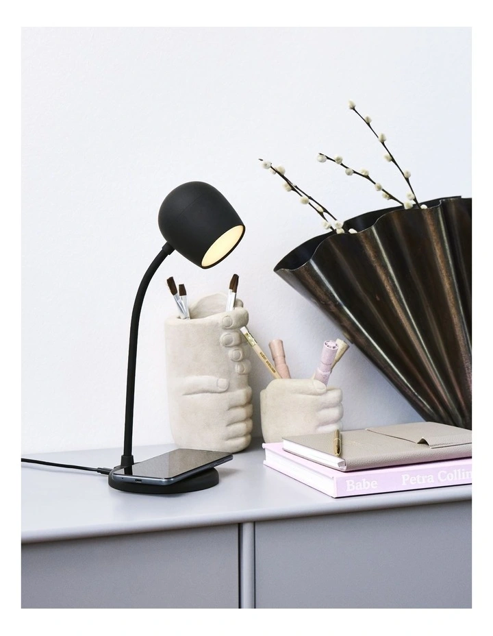 Ellie Lamp W/ Qi Charger And Bluetooth Speaker in Black image 4