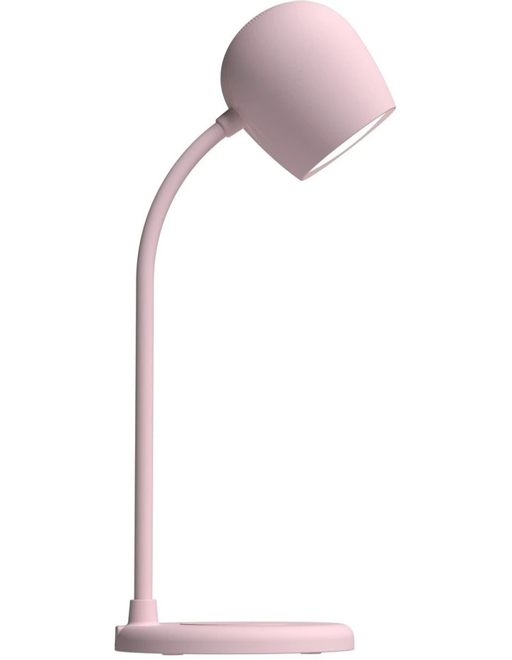 Ellie Lamp with Qi Charger And Bluetooth Speaker in Dusty Rose image 2