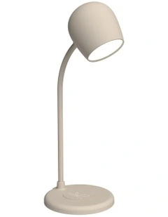 Ellie Lamp with Qi Charger And Bluetooth Speaker in  Ivory Sand
