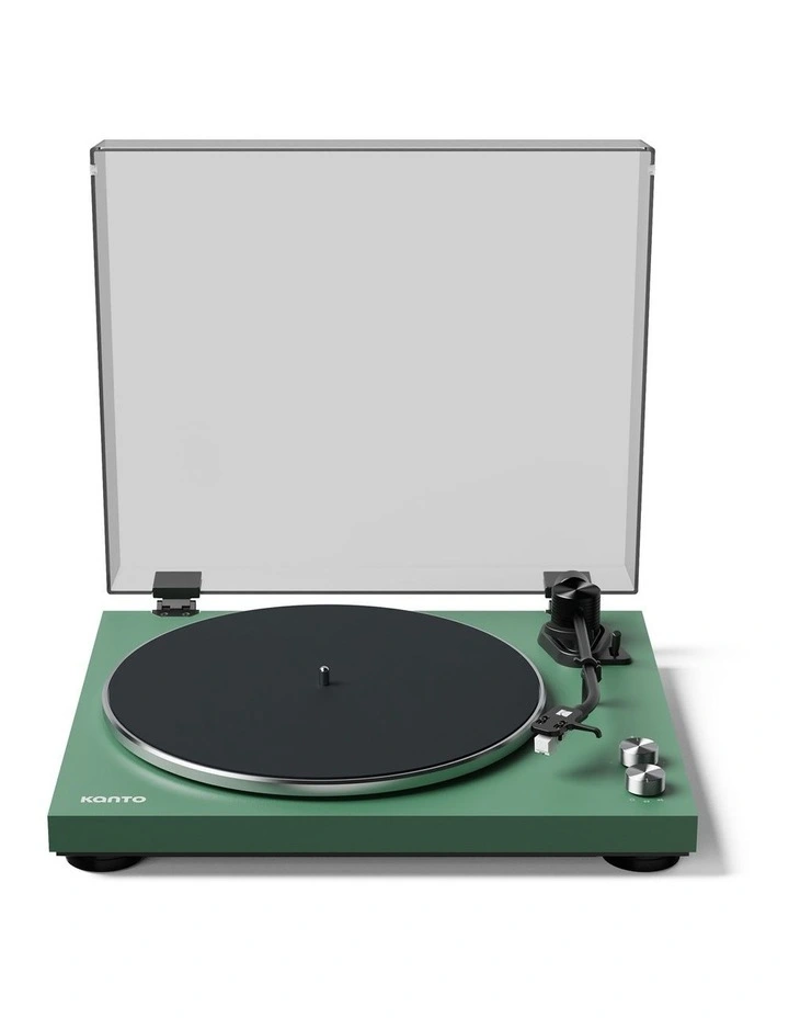 OBI3 Turntable With ORA 100W Powered Speakers in Matte Green image 2