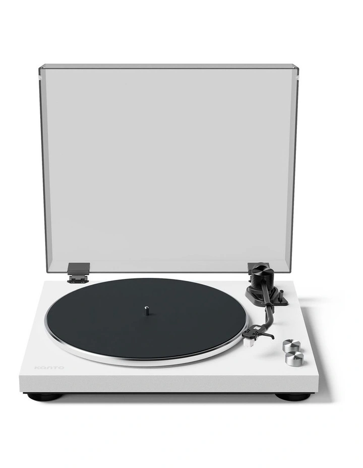 OBI3 Turntable With ORA 100W Powered Speakers in Matte White image 2