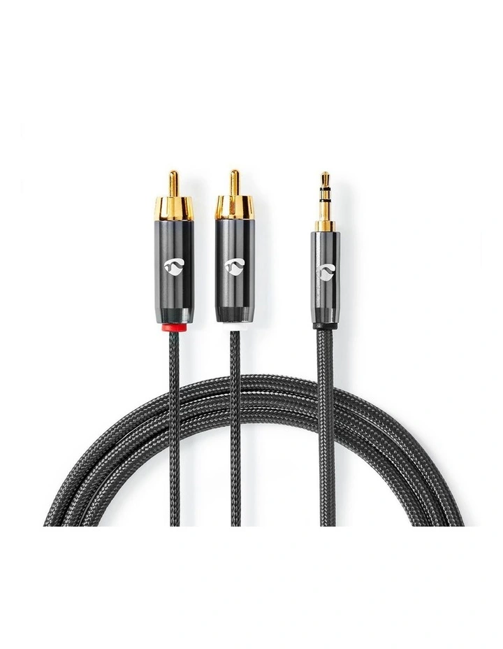 Stereo Audio Cable 3.5mm Male to 2x RCA Male 1m image 2