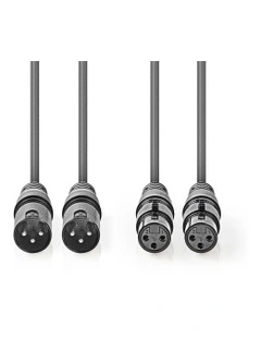 Balanced Audio Cable XLR 3-Pin M-F PAIR 1.5m 2x
