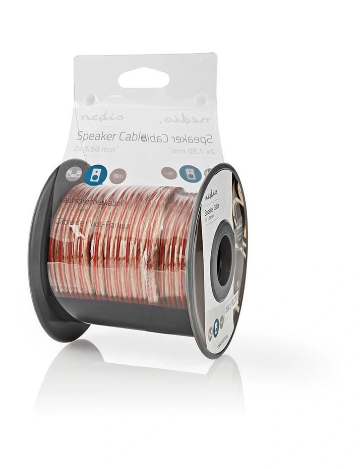 Speaker Cable And Copper Round PVC Transparent Reel 2x 1.50 mm 15.0m in White image 3