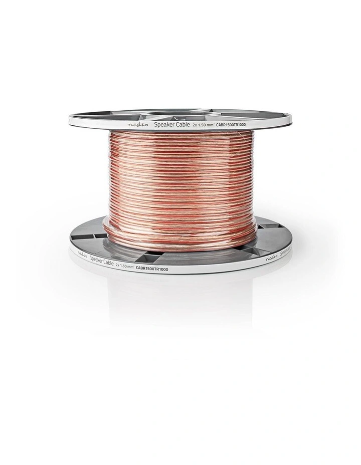 Speaker Cable And Copper Round PVC Transparent Reel 2 x 1.50mm 100.0m in White image 2