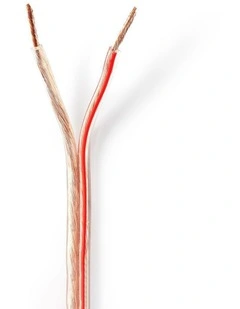 Speaker Cable And Copper Round PVC Transparent Reel 2x 2.50mm 25.0m in White