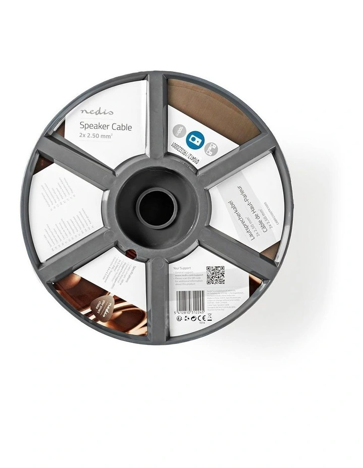 Speaker Cable And Copper Round PVC Transparent Reel 2x 2.50mm 100.0m in White image 2