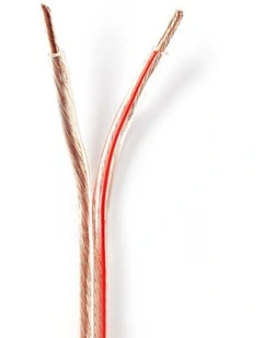 Speaker Cable And Copper Round PVC Transparent Reel 2x 4.00mm, 100.0m in White