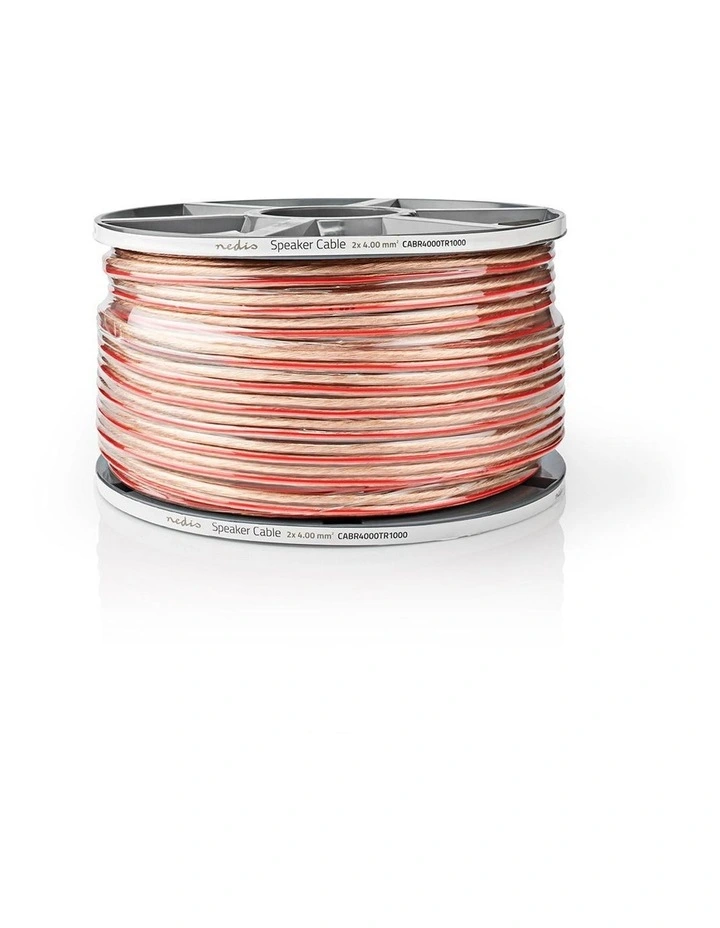 Speaker Cable And Copper Round PVC Transparent Reel 2x 4.00mm, 100.0m in White image 2