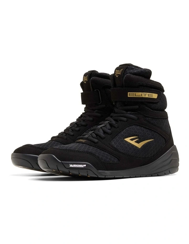 ELITE2 PRO HI-TOP BOXING BOOTS, BLACK/GOLD image 2