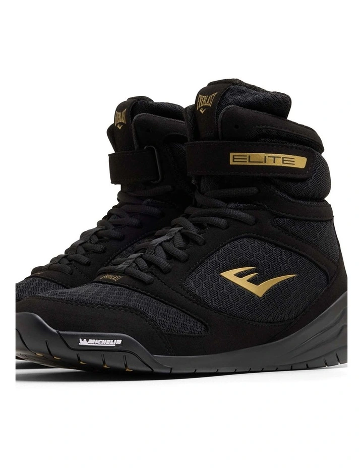 ELITE2 PRO HI-TOP BOXING BOOTS, BLACK/GOLD image 3