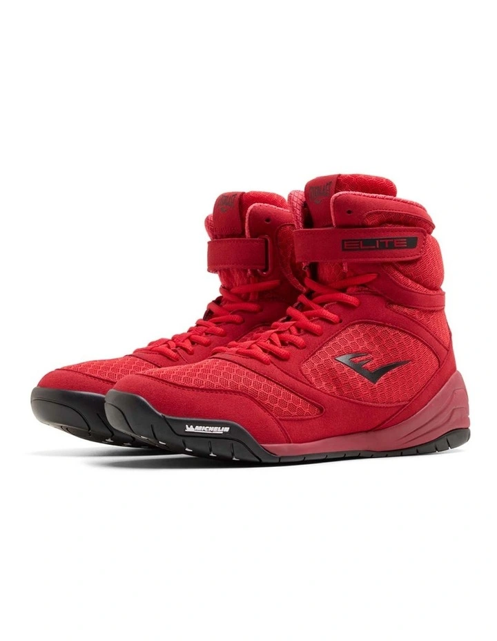 ELITE2 PRO HI-TOP BOXING BOOTS, RED/BLACK image 2