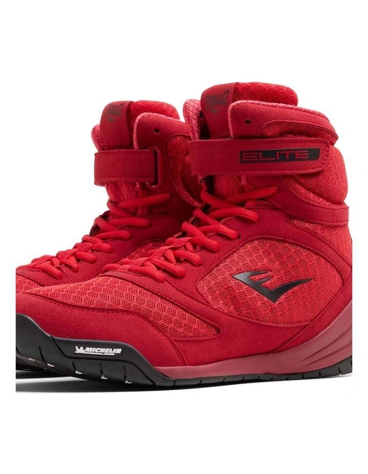 ELITE2 PRO HI-TOP BOXING BOOTS, RED/BLACK image 3