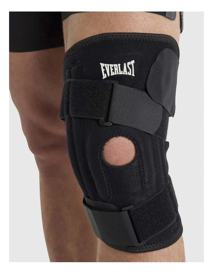 Strapped Knee Support in Black image 1