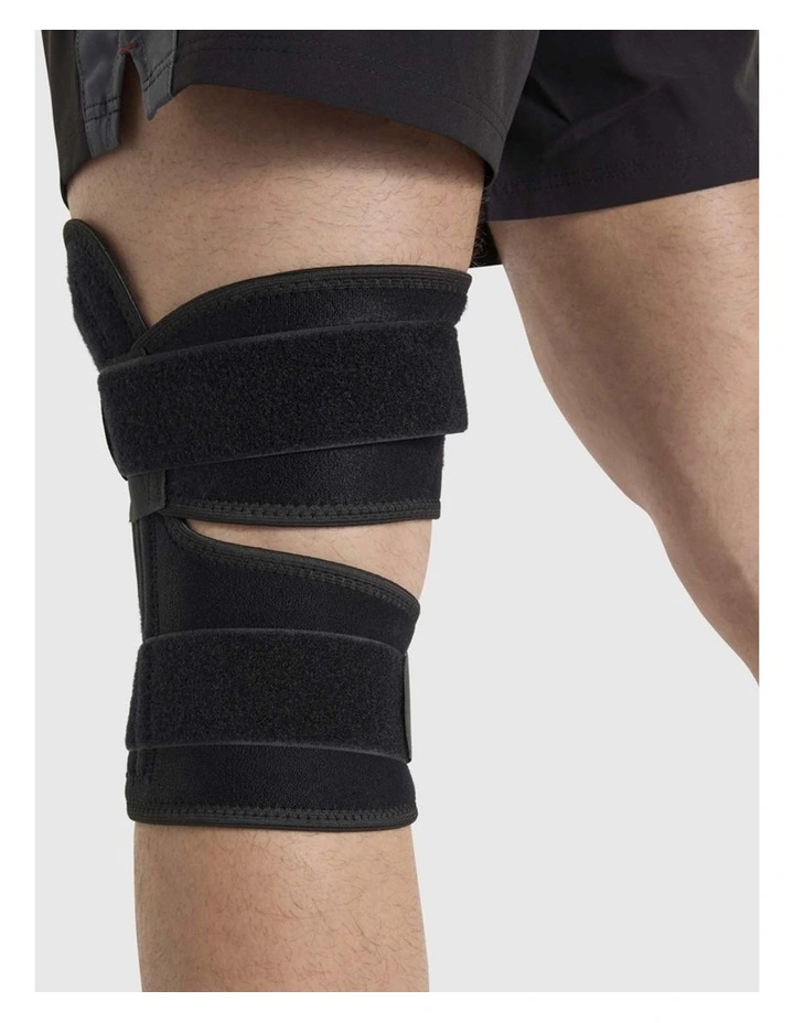 Strapped Knee Support in Black image 2