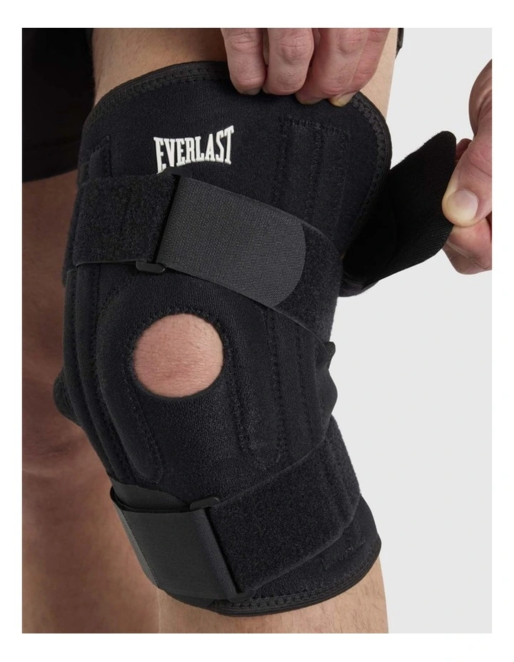 Strapped Knee Support in Black image 3