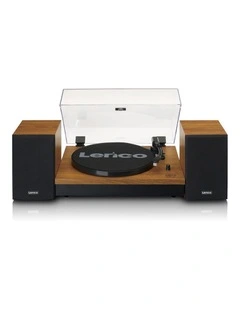Turntable with Bluetooth & 2 Separate Speakers in Wood