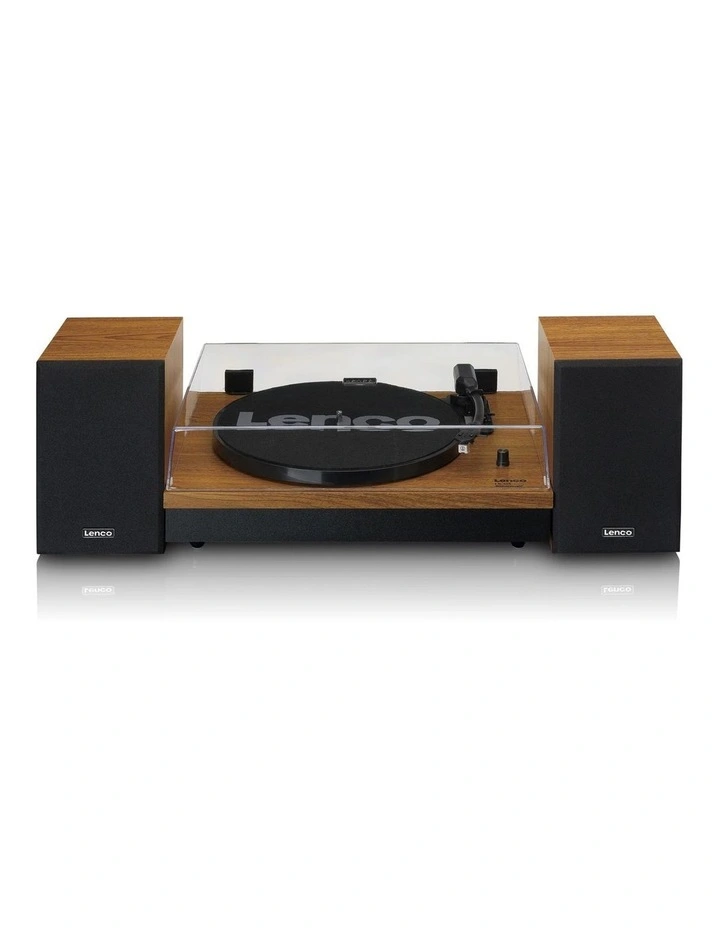 Turntable with Bluetooth & 2 Separate Speakers in Wood image 2