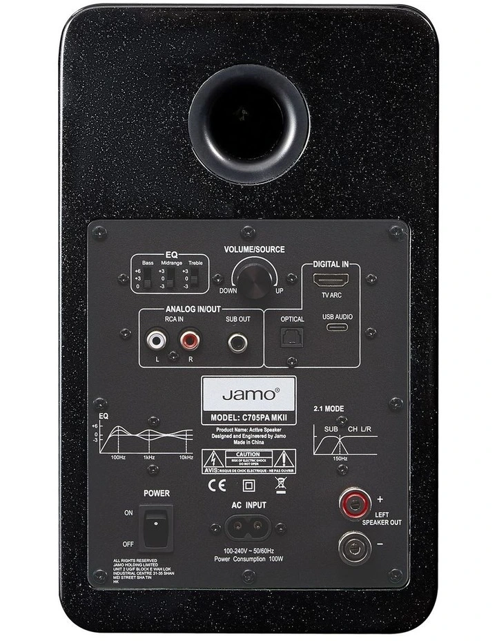 C705PA MKII Active Bookshelf Speaker in Black image 3