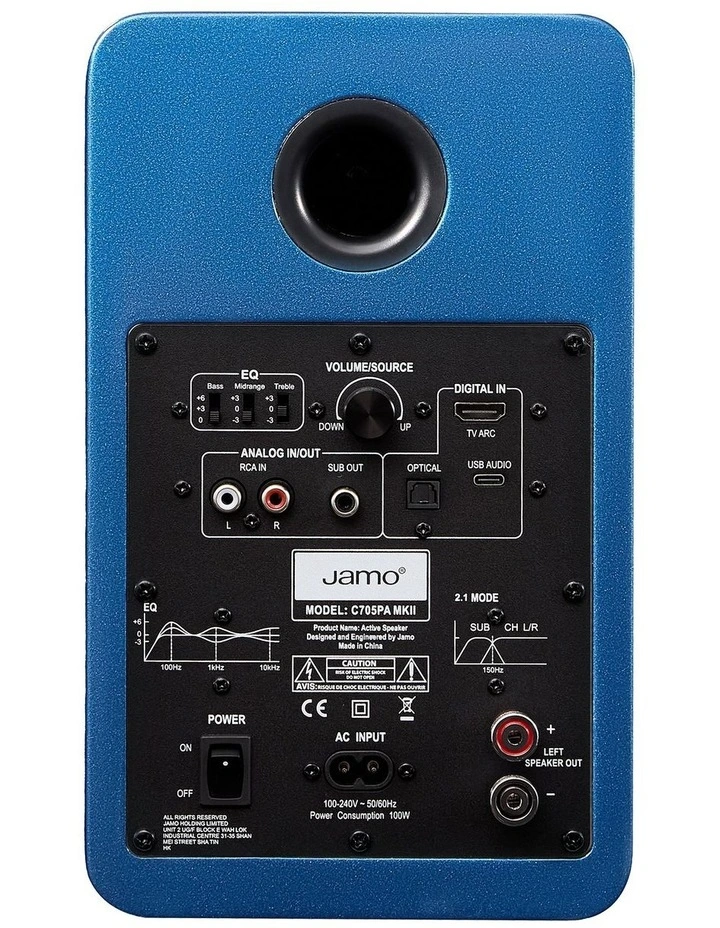 C705PA MKII Active Bookshelf Speaker in Blue image 3