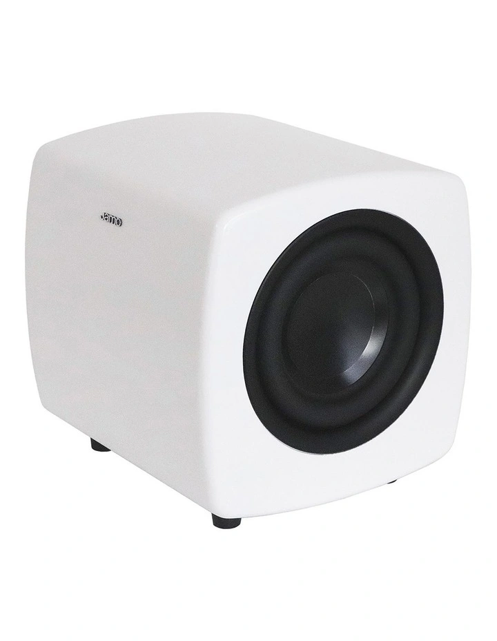 Cube Compact Powered Subwoofer in Matte White image 2