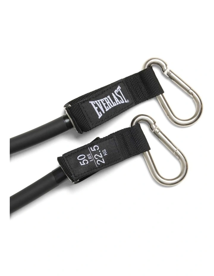 RESISTANCE TUBE WITH CARABINER CLIPS 22.5KG, BLACK image 2