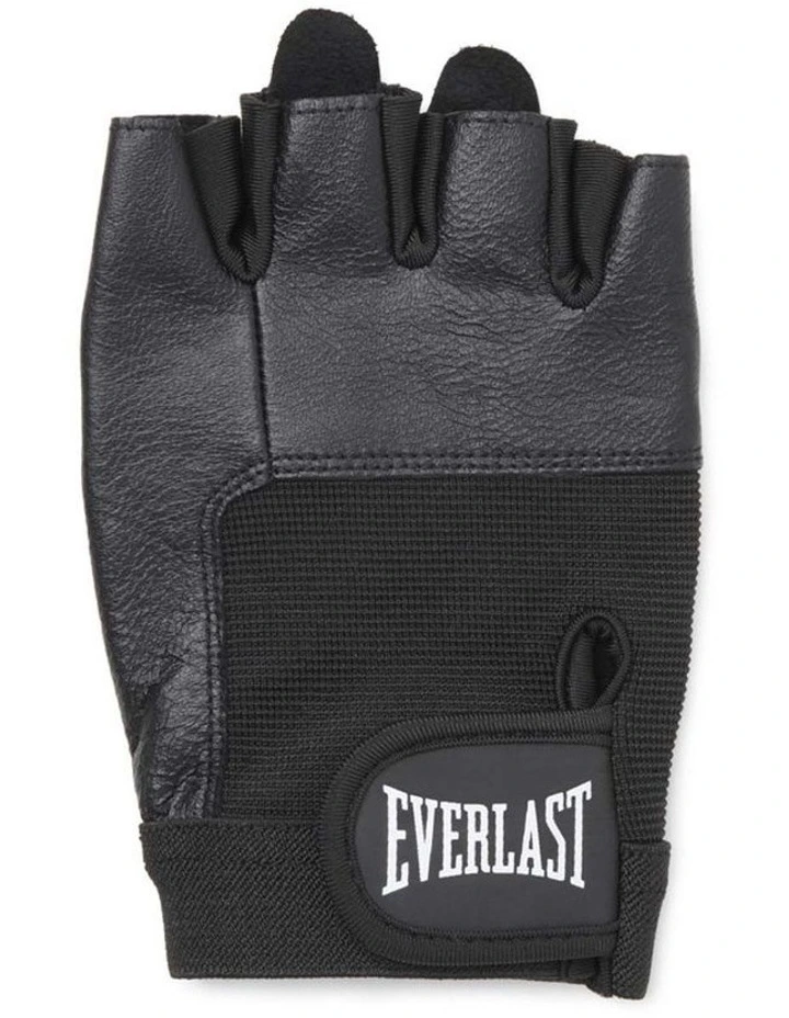 Leather Fitness Gloves in Black image 3