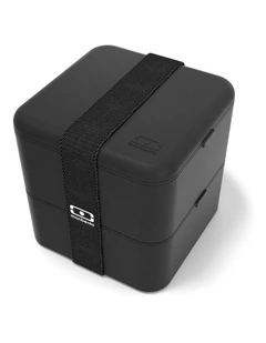 Square Bento Lunch Box in Black Onyx