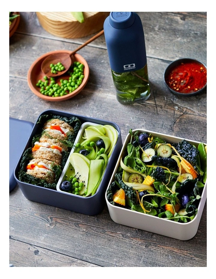 Square Bento Lunch Box in Blue Natural image 5