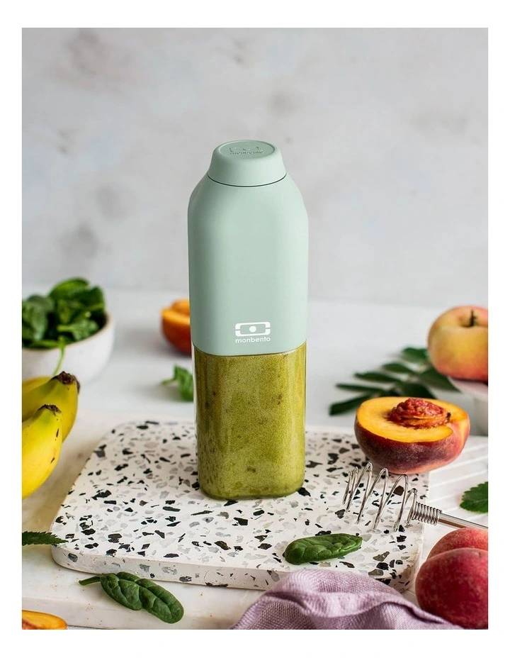 Positive M Reusable Water Bottle in Green Natural image 3