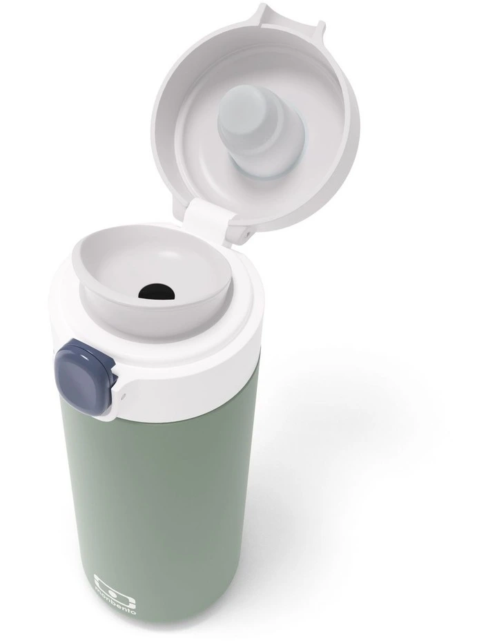 Pop Insulated Bottle in Green Natural image 2