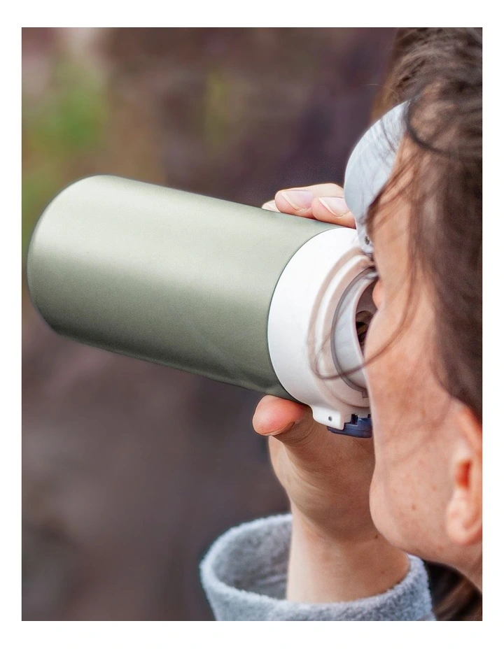 Pop Insulated Bottle in Green Natural image 4