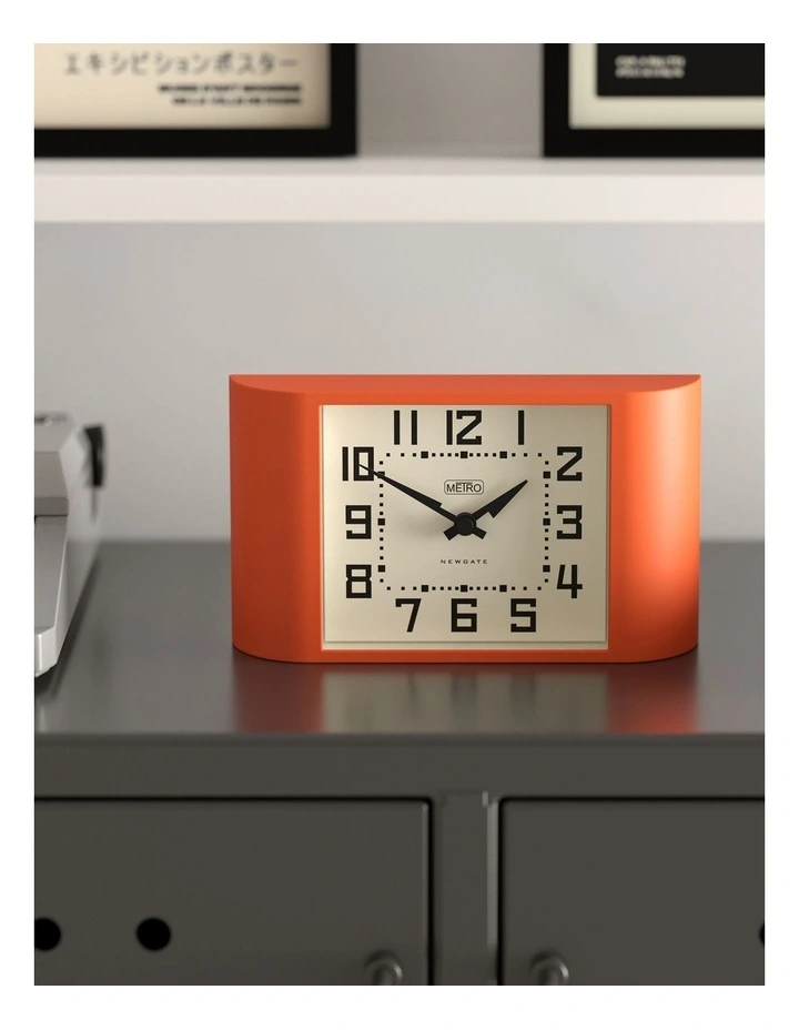 Mini Metro Mantel Clock in Pumpkin Orange image 3