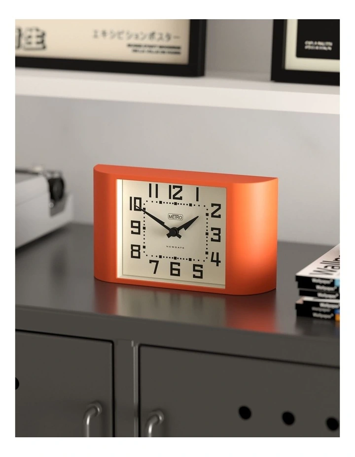 Mini Metro Mantel Clock in Pumpkin Orange image 4