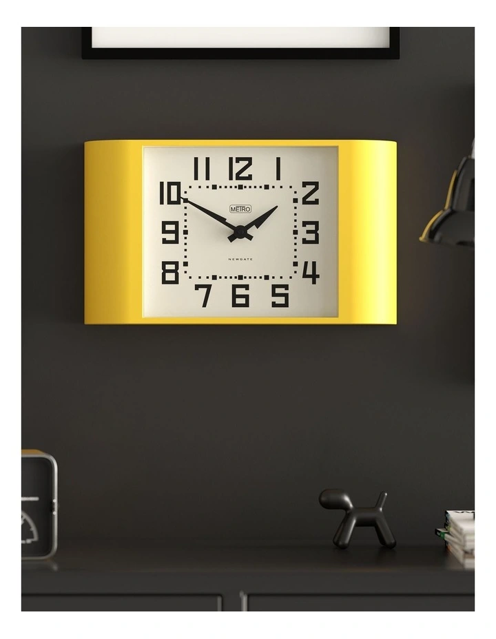 Metro Wall Clock in Yellow image 3