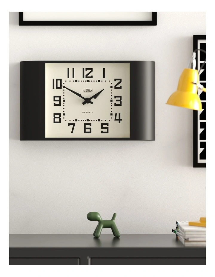 Metro Wall Clock in Black image 3
