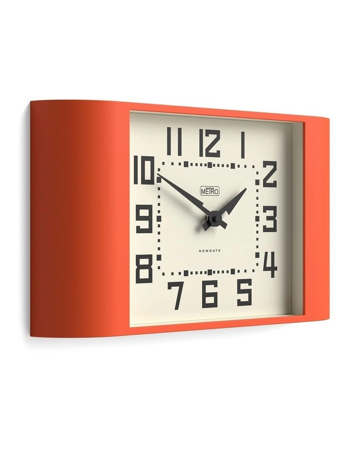 Metro Wall Clock in Pumpkin Orange image 2