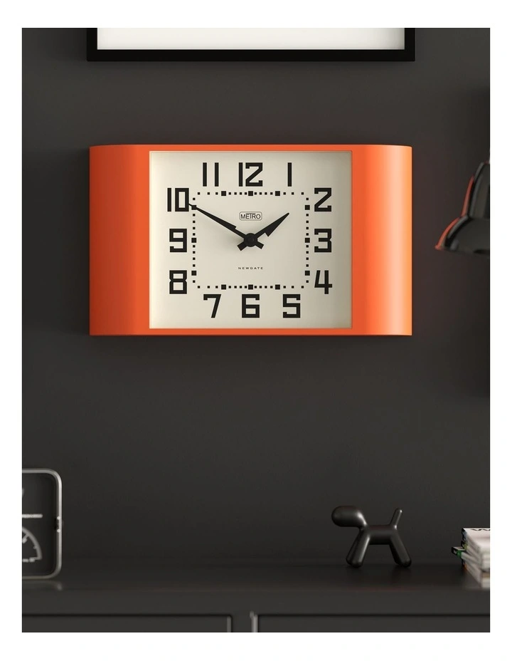 Metro Wall Clock in Pumpkin Orange image 3