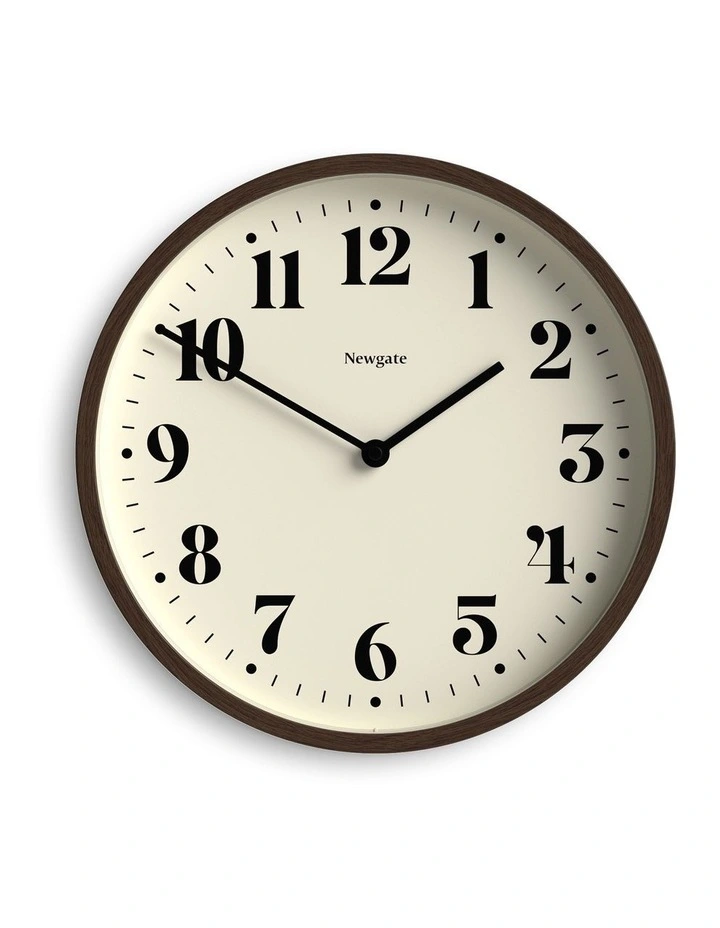 Number Four Theatre Wall Clock in Faux Dark Wood image 1