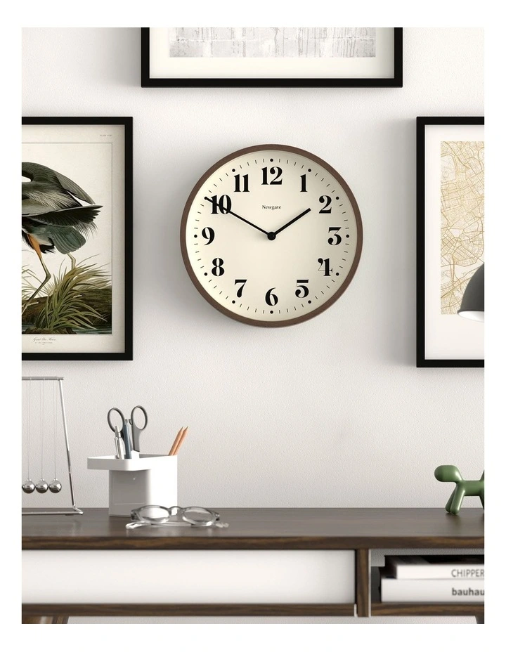 Number Four Theatre Wall Clock in Faux Dark Wood image 3