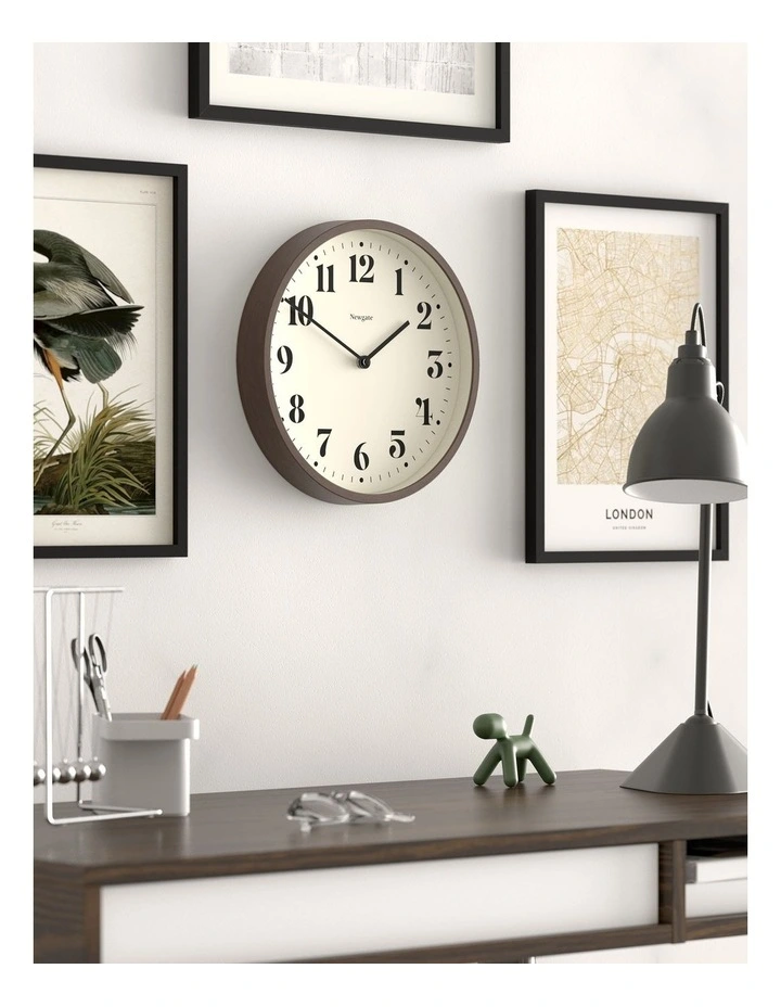 Number Four Theatre Wall Clock in Faux Dark Wood image 4