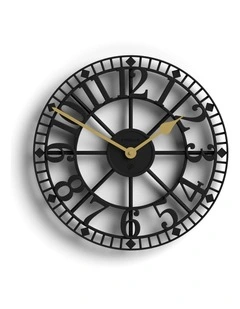 Warehouse Wall Clock in Black
