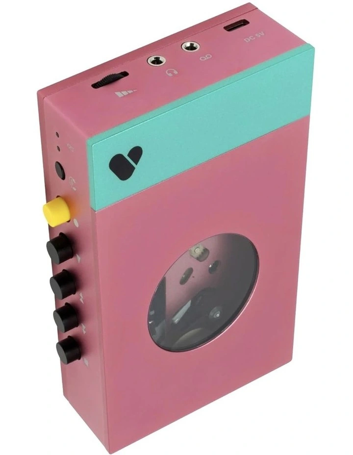 Portable Cassette Player & Recorder in Edith, Pink & Green image 3