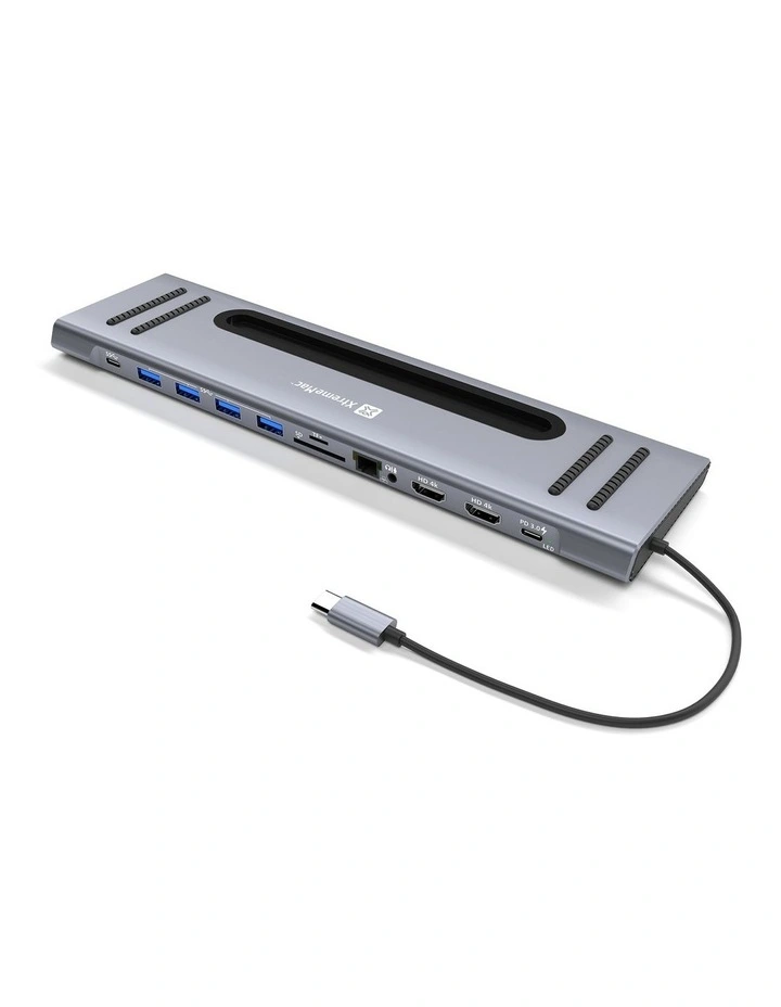 Type-C Docking Hub Station 12 ports in Silver image 1